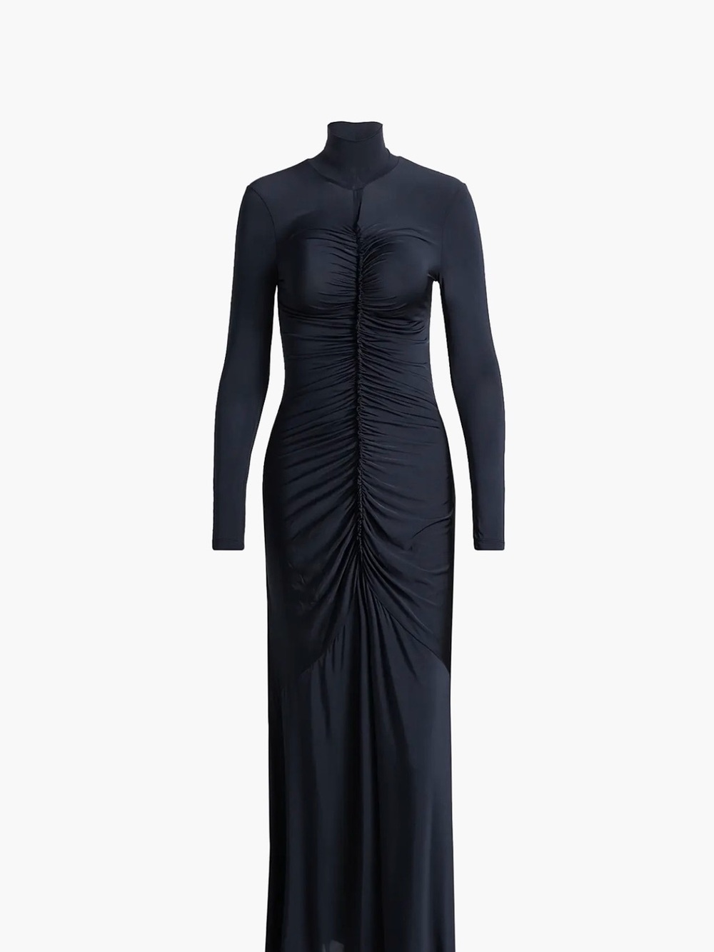 Ulla Johnson Black Long-Sleeve Ruched Maxi Dress